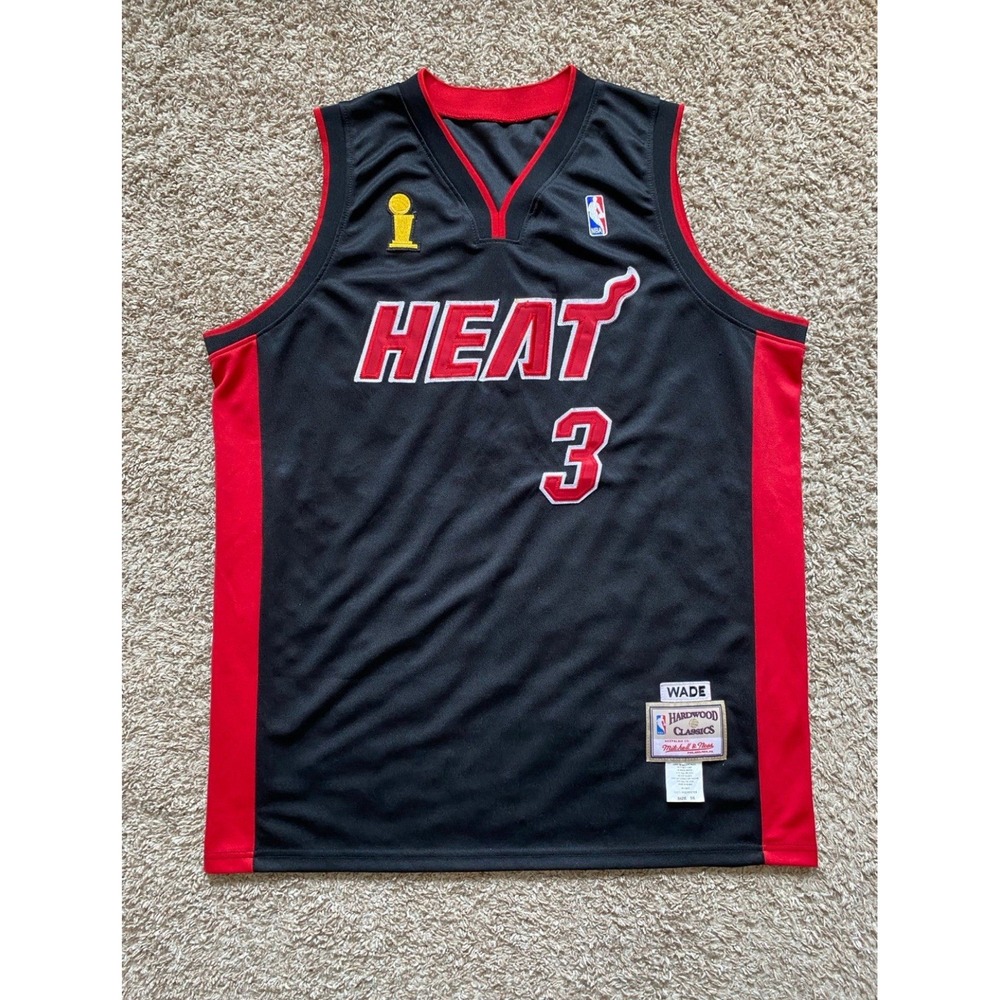Men's Size 3XL 56 Authentic Dwyane Wade Mitchell & Ness Miami Heat Finals Jersey